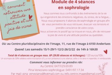 Nouveau: la gestion de la douleur par la sophrologie et l’art-thérapie à partir du 12/3